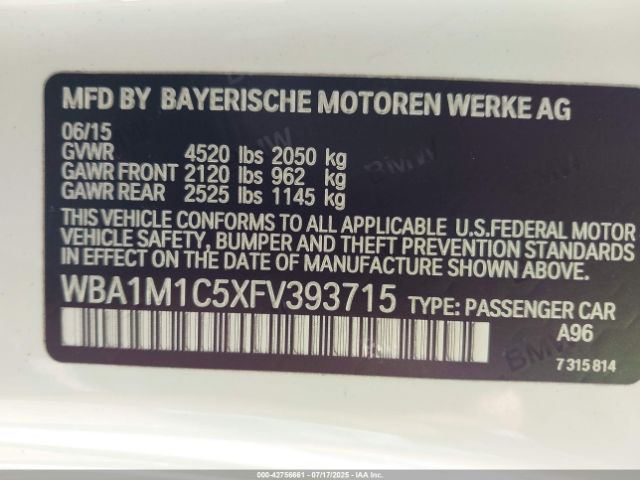 2015 BMW M235 WBA1M1C5XFV393715 Photo 8