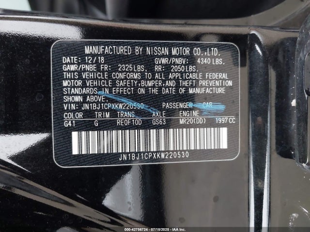 JN1BJ1CPXKW220530 Nissan 2019