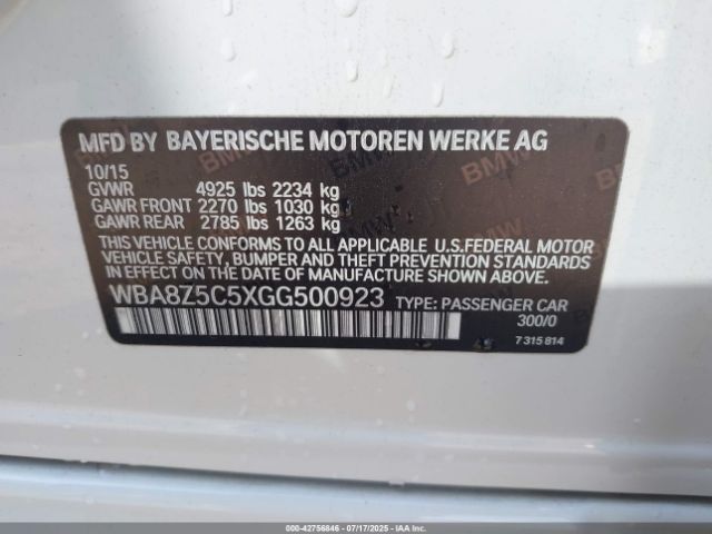 2016 BMW 328I GRAN TURISMO WBA8Z5C5XGG500923 Photo 8