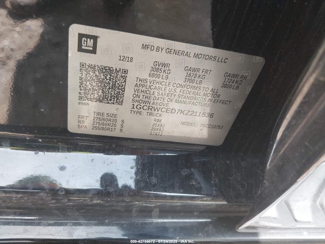1GCRWCED7KZ211536 Chevrolet Silverado 1500 Lt