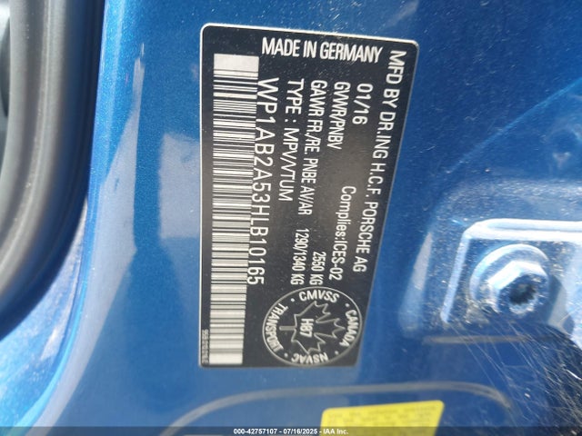Porsche Macan 2017 WP1AB2A53HLB10165 Image 9