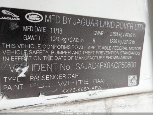 2019 JAGUAR XE SAJAD4FX0KCP50800 Photo 8