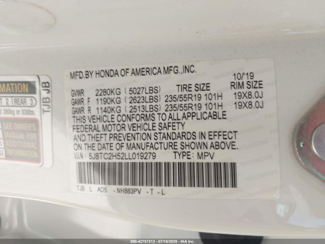 2020 ACURA RDX 5J8TC2H52LL019279 Photo 8