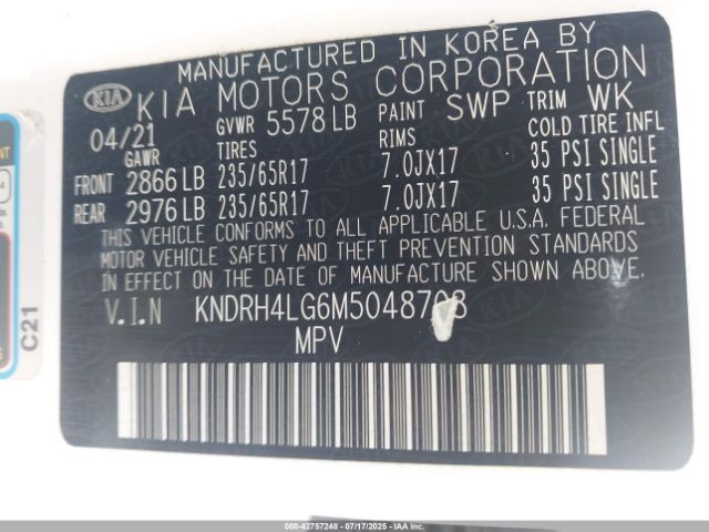 2021 KIA SORENTO HYBRID KNDRH4LG6M5048708 Photo 8