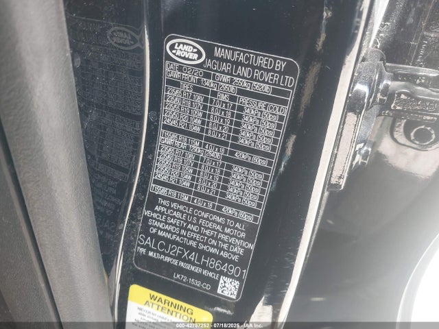 Land Rover aj20p 2020 SALCJ2FX4LH864901 Image 9