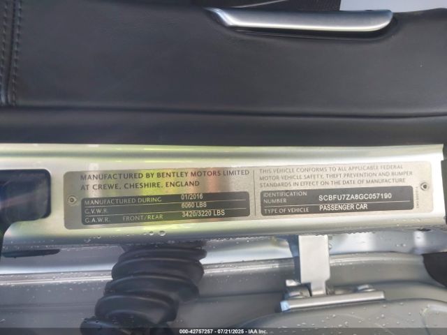 2016 BENTLEY CONTINENTAL GT SCBFU7ZA8GC057190 Photo 8