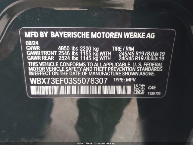 WBX73EF03S5078307 BMW X1