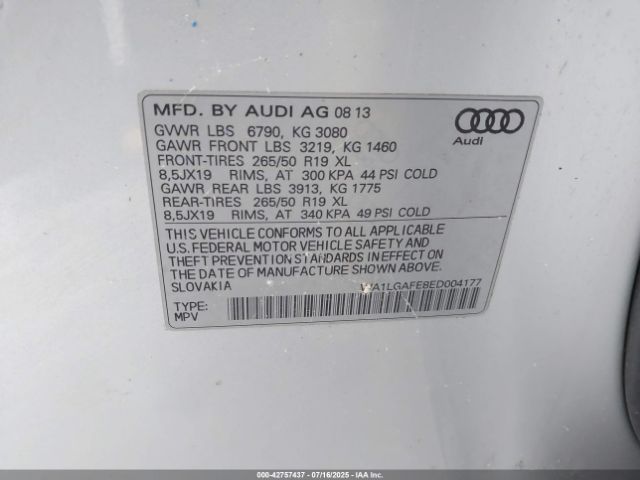 2014 AUDI Q7 WA1LGAFE8ED004177 Photo 8