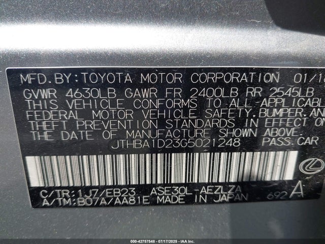 Lexus 8ar-fts 2016 JTHBA1D23G5021248 Image 9