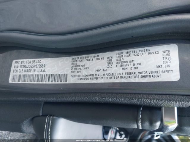 2023 JEEP GRAND CHEROKEE L 1C4RJJDG5P8705891 Photo 8