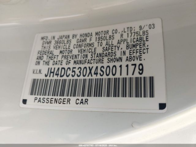 2004 ACURA RSX JH4DC530X4S001179 Photo 8