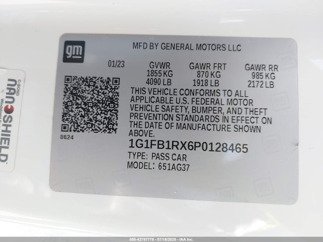 Chevrolet ltg 2023 1G1FB1RX6P0128465 Image 9