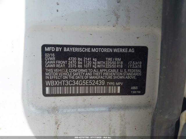 WBXHT3C34G5E52439 BMW X1
