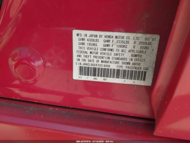 2007 ACURA TSX JH4CL96847C014898 Photo 8