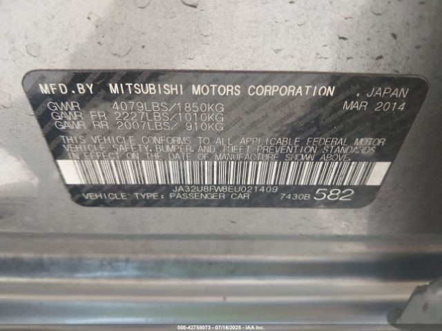 2014 MITSUBISHI LANCER JA32U8FW8EU021409 Photo 8