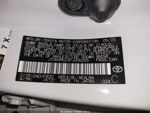 JTDB4MEEXPJ006255 Toyota m20a-fks