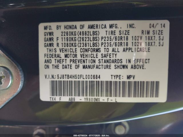 2015 ACURA RDX 5J8TB4H50FL000684 Photo 8