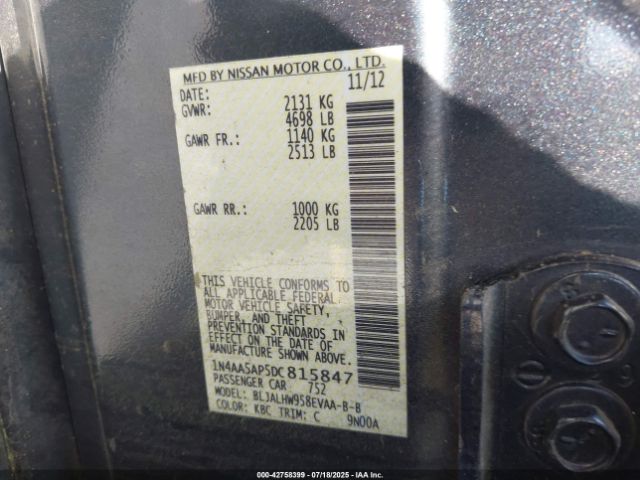 2013 NISSAN MAXIMA 1N4AA5AP5DC815847 Photo 8