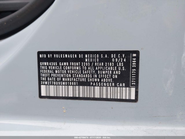 3VW2T7BU9SM018681 Volkswagen tsi