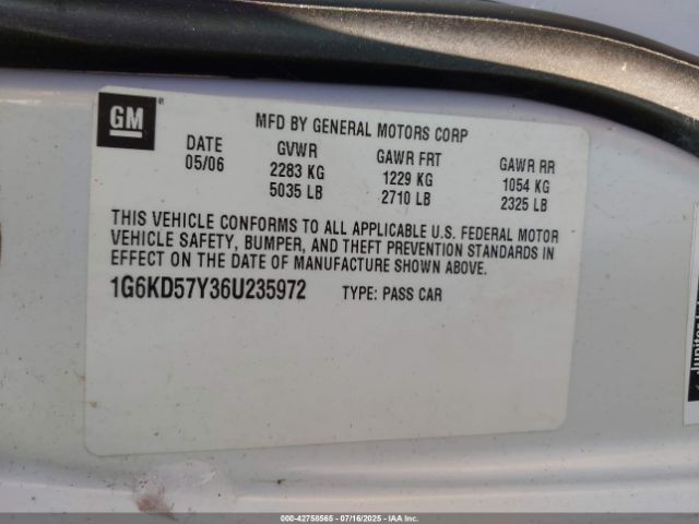 2006 CADILLAC DTS 1G6KD57Y36U235972 Photo 8