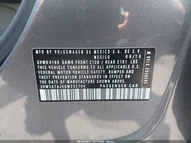 3VW267AJ5GM232704 Volkswagen 1.4t