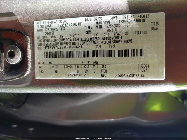 1FTFW7L87RFB90621 Ford gtdi