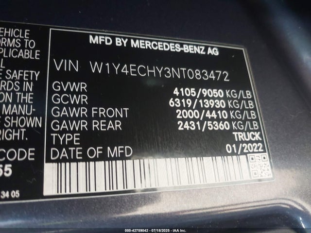 Mercedes-Benz om642 2022 W1Y4ECHY3NT083472 Image 9