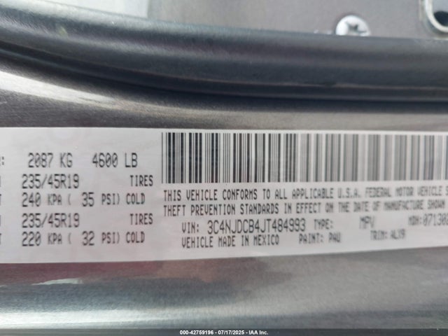 3C4NJDCB4JT484993 Jeep Compass
