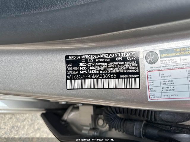 2021 MERCEDES-BENZ S 580 W1K6G7GB5MA038965 Photo 8