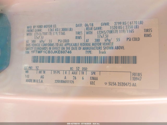 Ford 3.3l tivct 2018 1FTMF1CB3JKE60746 Image 9