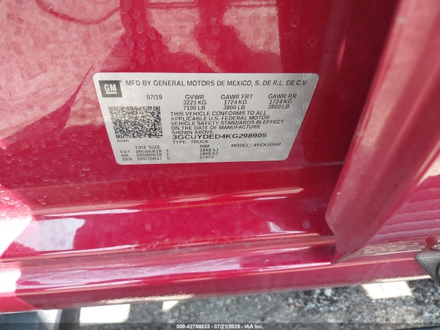3GCUYDED4KG298905 Chevrolet l84 - di, dfm, alum, gen 5, var 2