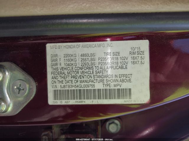 2016 ACURA RDX 5J8TB3H54GL009755 Photo 8