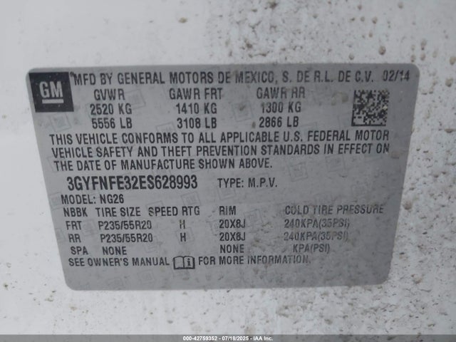 2014 CADILLAC SRX 3GYFNFE32ES628993 Photo 8