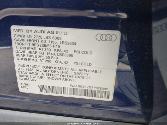 2023 AUDI Q4 E-TRON WA1BCBFZXPP026392 Photo 8