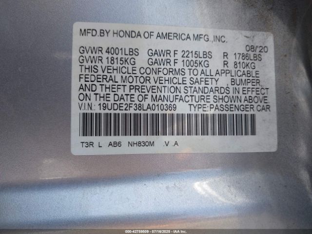 2020 ACURA ILX 19UDE2F38LA010369 Photo 8