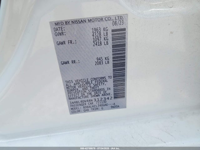 Nissan 2024 2024 1N4BL4DV4RN312342 Image 9