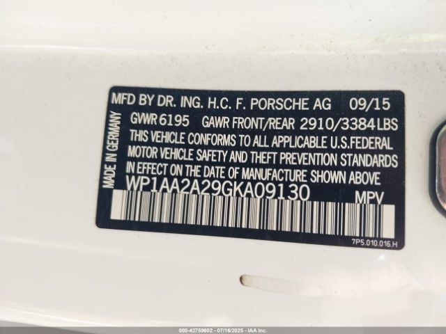 2016 PORSCHE CAYENNE WP1AA2A29GKA09130 Photo 8