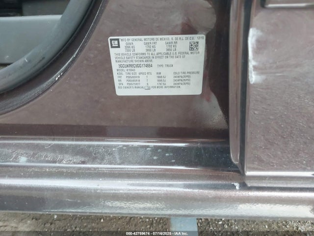 3GCUKREC9GG174884 Chevrolet l83 - sidi, vvt, afm, e85 max, aluminum