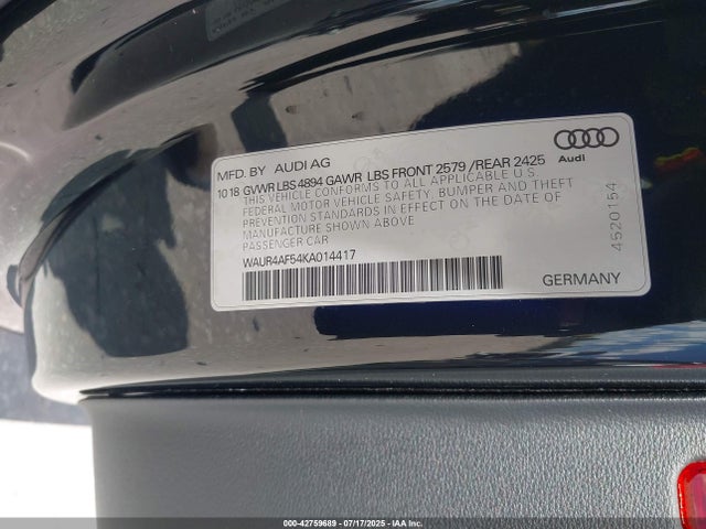 2019 AUDI S5 WAUR4AF54KA014417 Photo 8