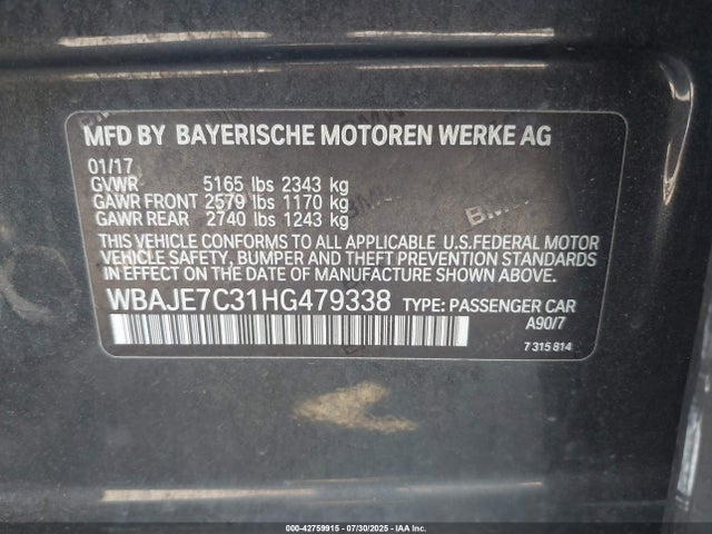 WBAJE7C31HG479338 BMW 540I