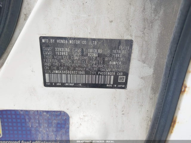 JHMGK5H56GX021845 Honda l15b1