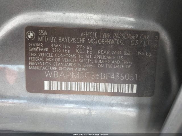 2011 BMW 335I WBAPM5C56BE435051 Photo 8