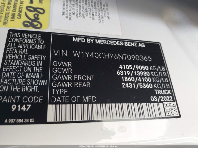 W1Y40CHY6NT090365 Mercedes-Benz m274