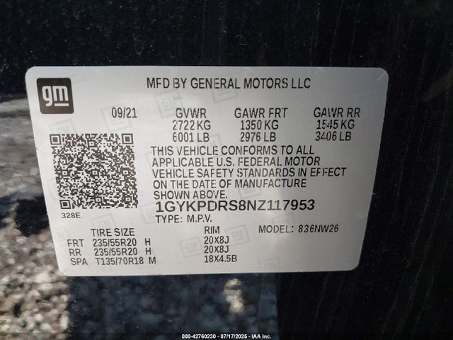 2022 CADILLAC XT6 1GYKPDRS8NZ117953 Photo 8