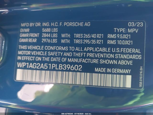 2023 PORSCHE MACAN WP1AG2A51PLB39602 Photo 8