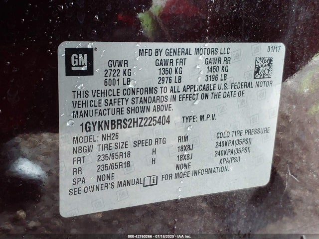 2017 CADILLAC XT5 1GYKNBRS2HZ225404 Photo 8