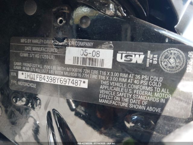 2008 HARLEY-DAVIDSON FLHR 1HD1FB4398Y697487 Photo 9