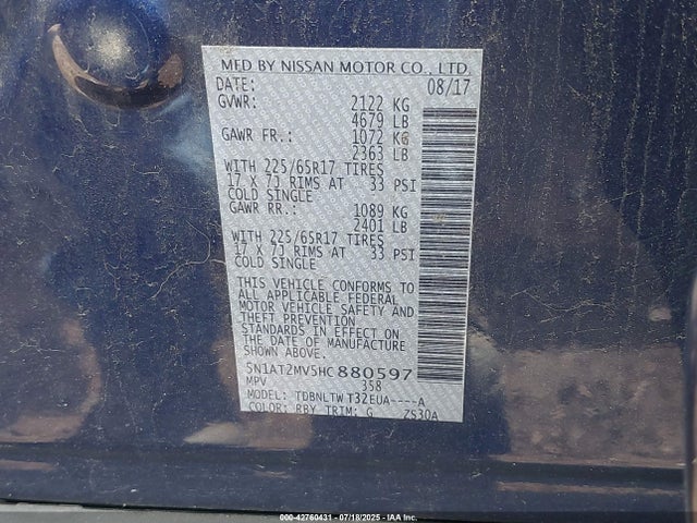 5N1AT2MV5HC880597 Nissan 2017