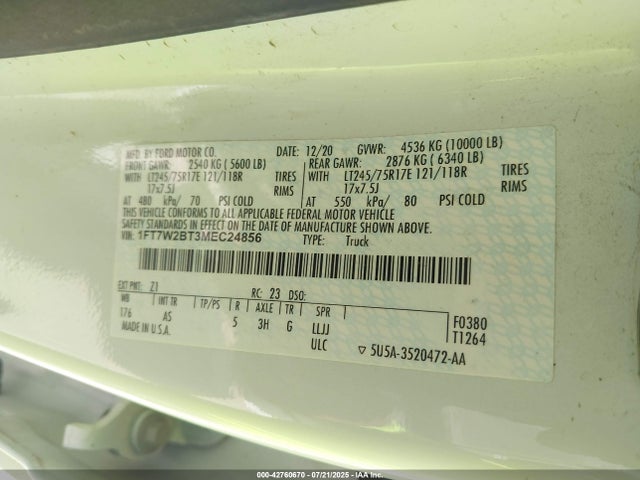 Ford 2021 2021 1FT7W2BT3MEC24856 Image 9