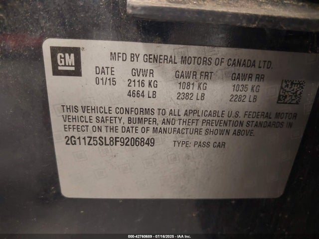 2G11Z5SL8F9206849 Chevrolet lkw